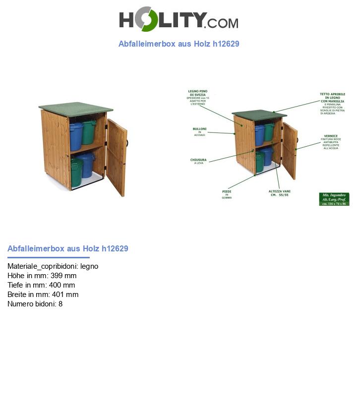 Abfalleimerbox aus Holz h12629