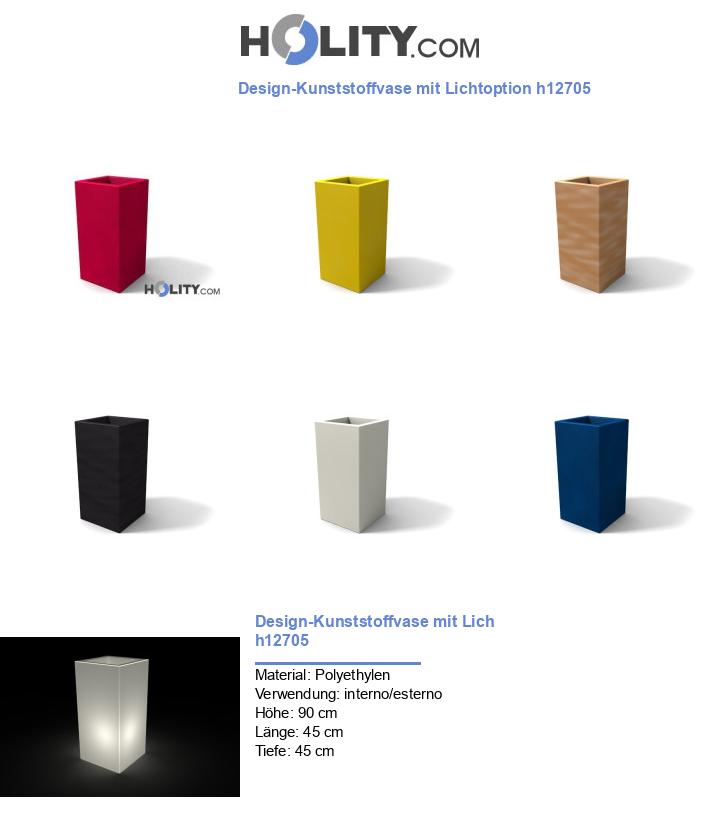 Design-Kunststoffvase mit Lichtoption h12705