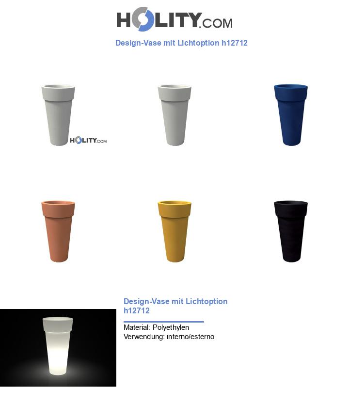 Design-Vase mit Lichtoption h12712