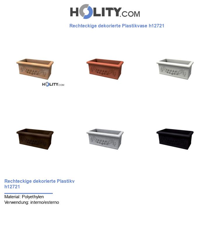 Rechteckige dekorierte Plastikvase h12721