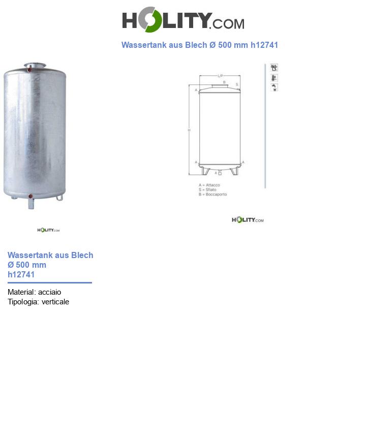 Wassertank aus Blech Ø 500 mm h12741