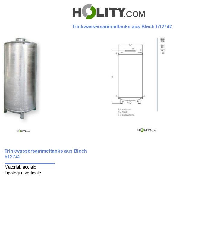 Trinkwassersammeltanks aus Blech h12742