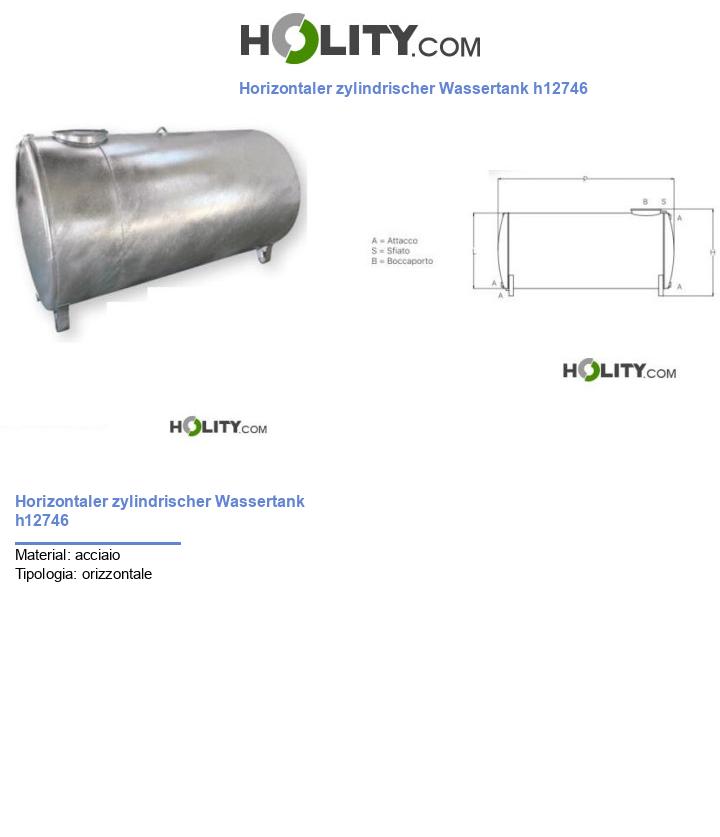 Horizontaler zylindrischer Wassertank h12746