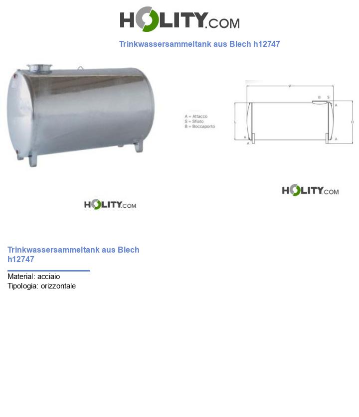 Trinkwassersammeltank aus Blech h12747