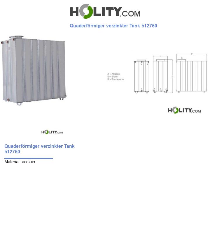 Quaderförmiger verzinkter Tank h12750