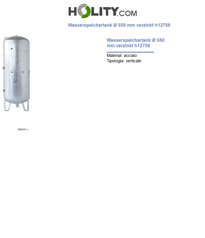 Wasserspeichertank Ø 550 mm verzinkt h12759