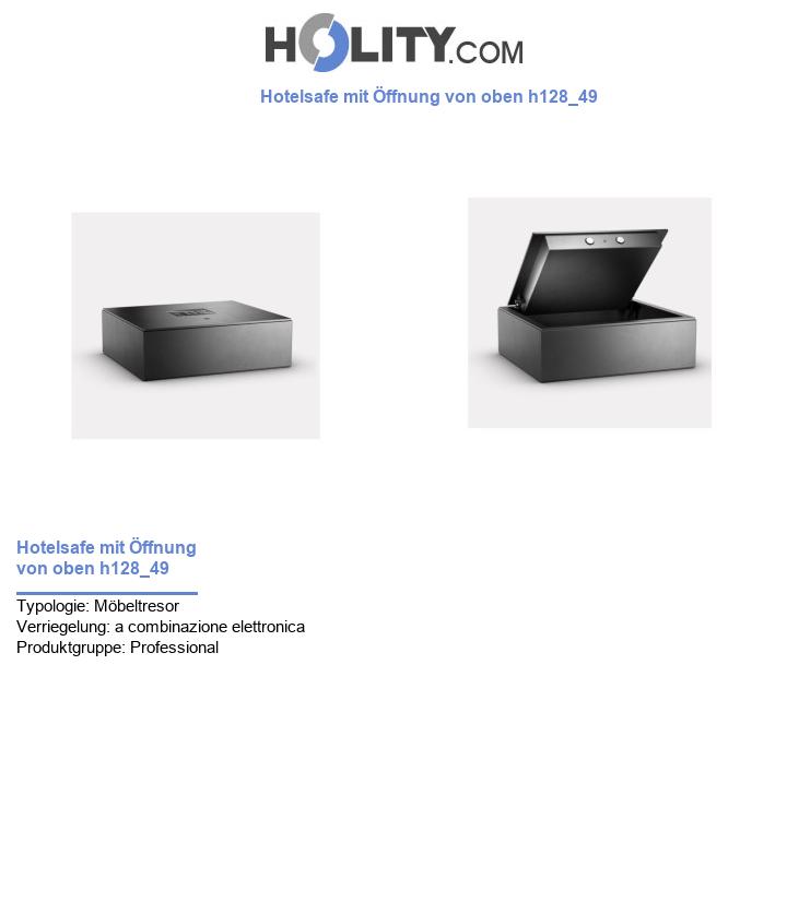 Hotelsafe mit Öffnung von oben h128_49