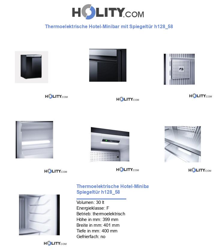 Thermoelektrische Hotel-Minibar mit Spiegeltür h128_58