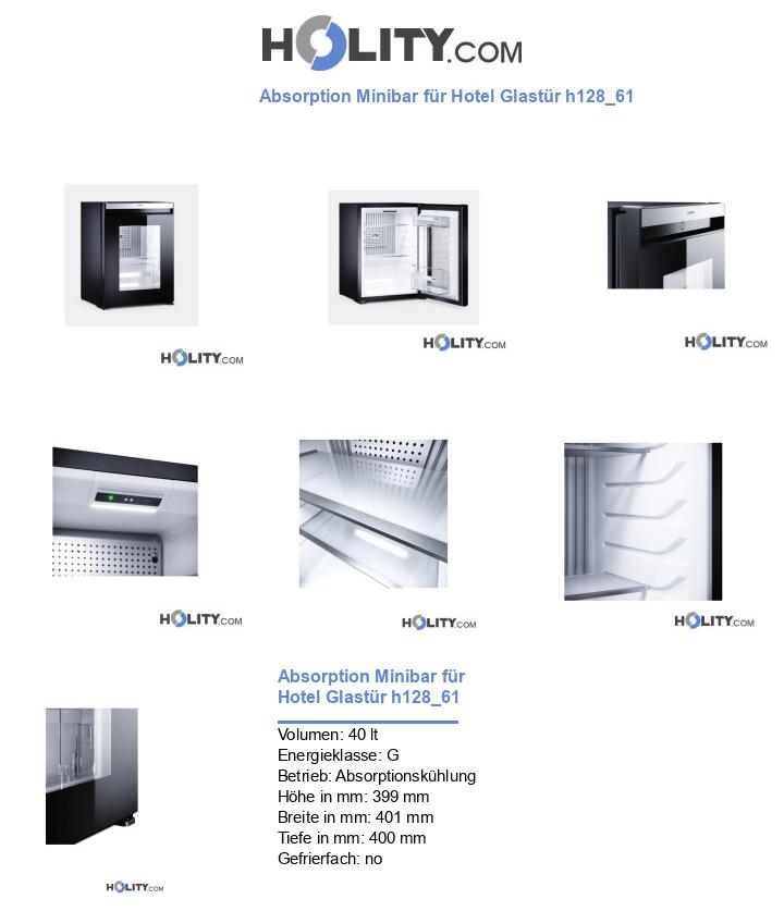 Absorption Minibar für Hotel Glastür h128_61