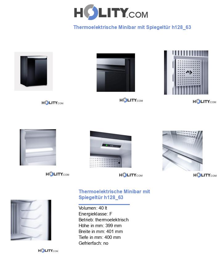 Thermoelektrische Minibar mit Spiegeltür h128_63