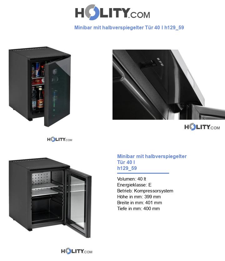Minibar mit halbverspiegelter Tür 40 l h129_59