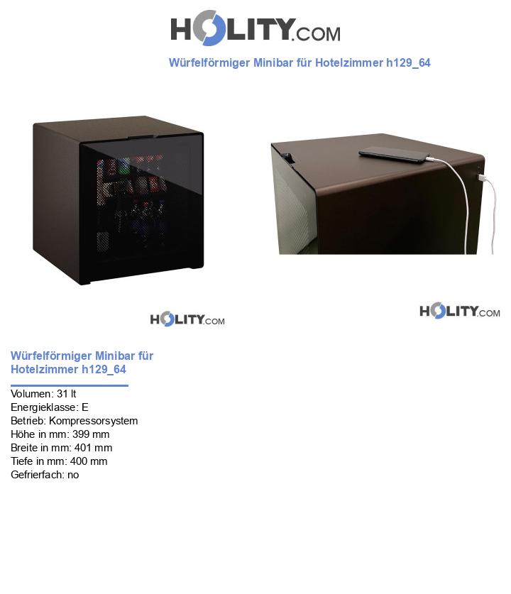 Würfelförmiger Minibar für Hotelzimmer h129_64