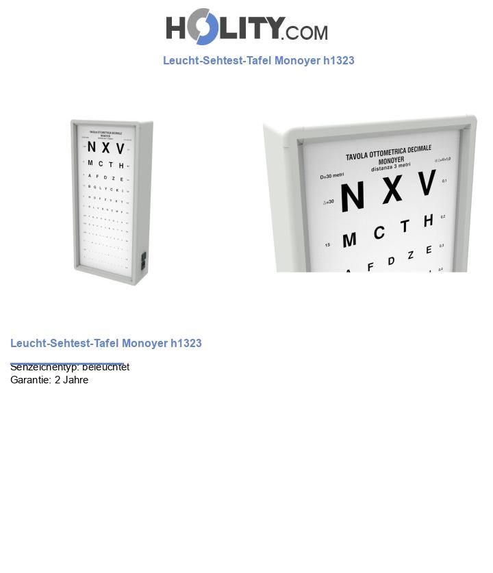 Leucht-Sehtest-Tafel Monoyer h1323