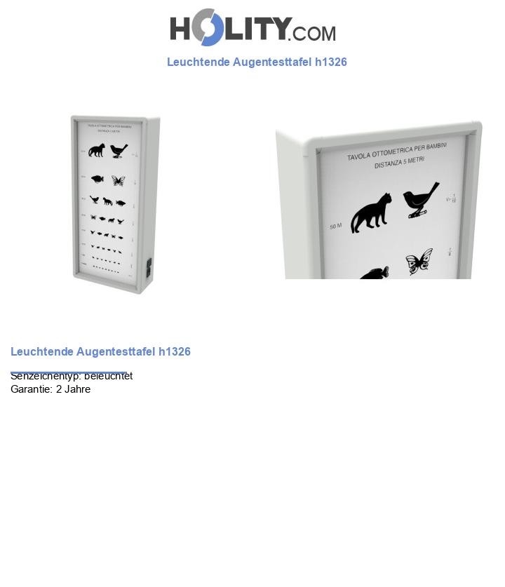 Leuchtende Augentesttafel h1326