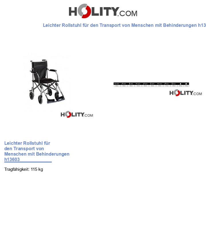 Leichter Rollstuhl für den Transport von Menschen mit Behinderungen h13603
