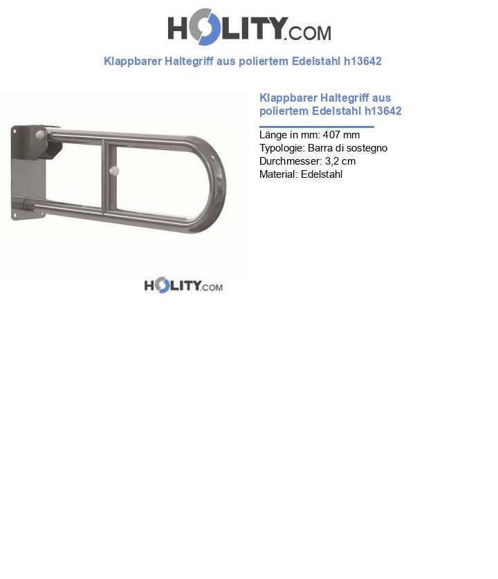 Klappbarer Haltegriff aus poliertem Edelstahl h13642