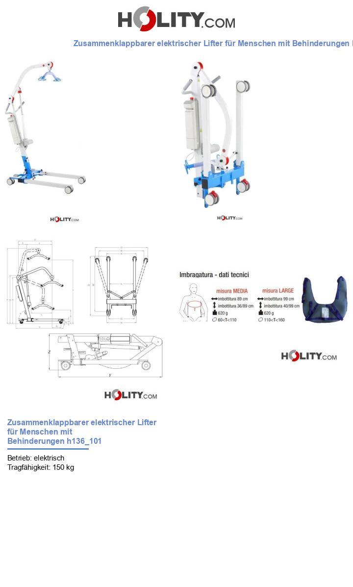 Zusammenklappbarer elektrischer Lifter für Menschen mit Behinderungen h136_101