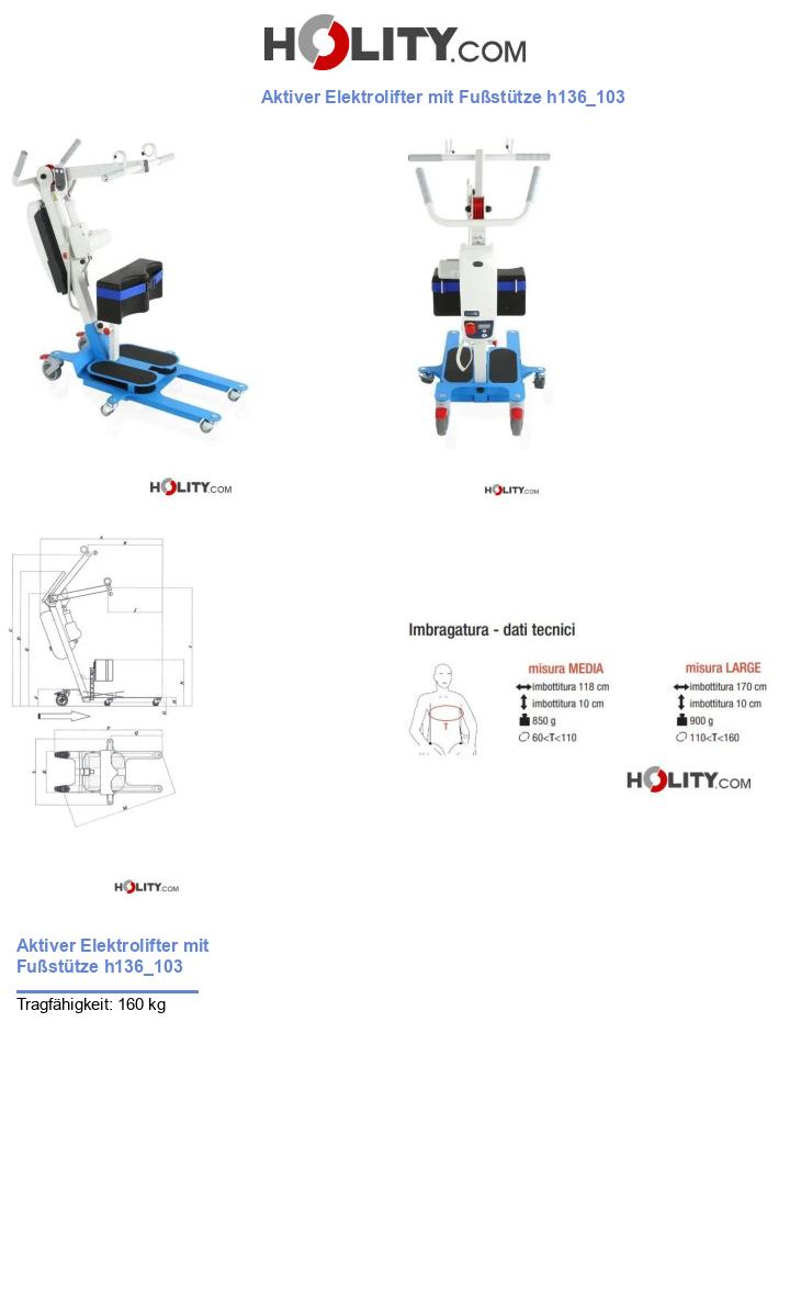 Aktiver Elektrolifter mit Fußstütze h136_103