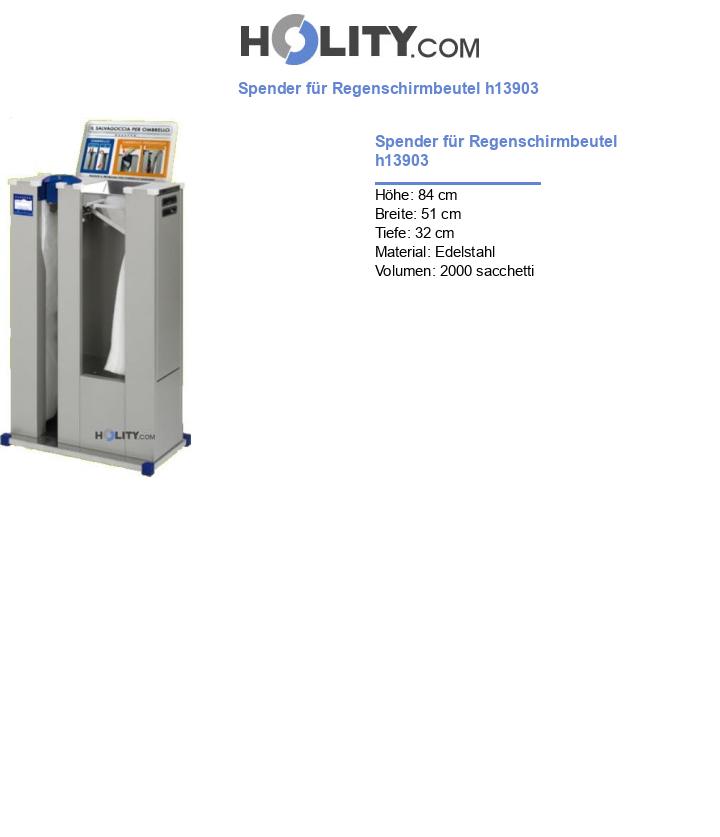 Spender für Regenschirmbeutel h13903