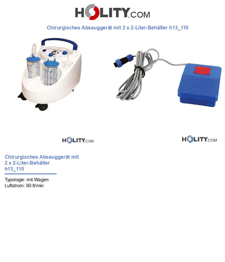 Chirurgisches Absauggerät mit 2 x 2-Liter-Behälter h13_110