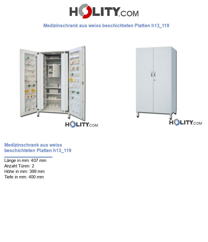 Medizinschrank aus weiss beschichteten Platten h13_119