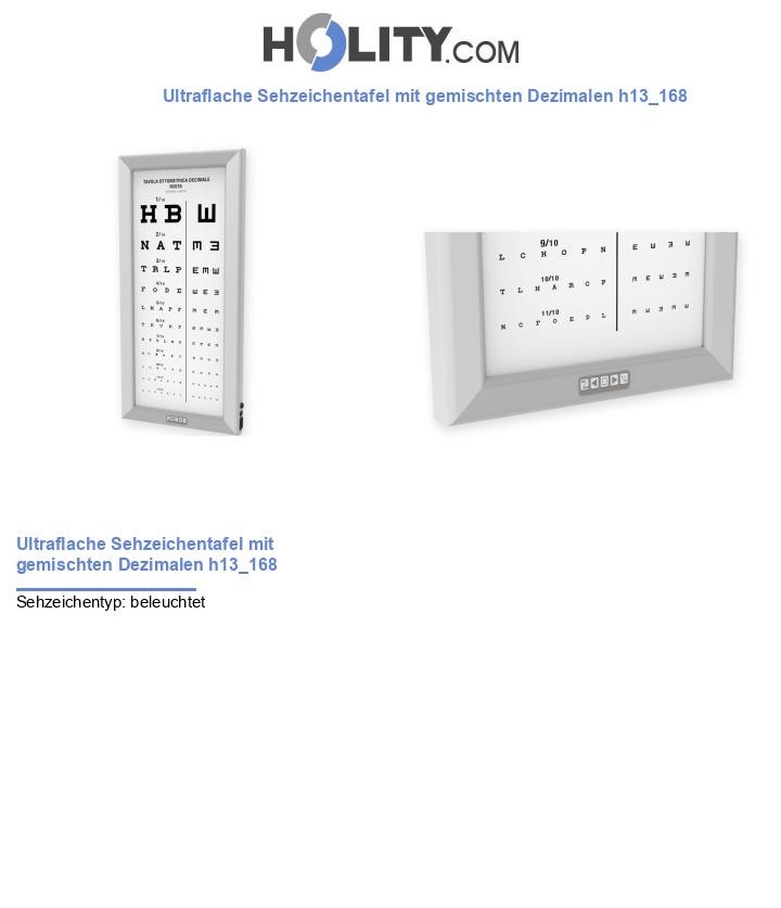 Ultraflache Sehzeichentafel mit gemischten Dezimalen h13_168