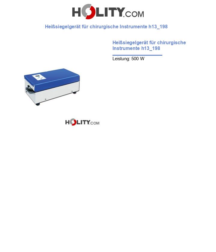 Heißsiegelgerät für chirurgische Instrumente h13_198