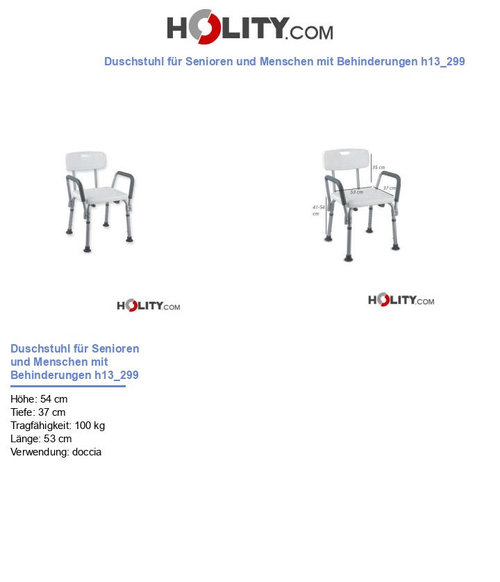 Duschstuhl für Senioren und Menschen mit Behinderungen h13_299