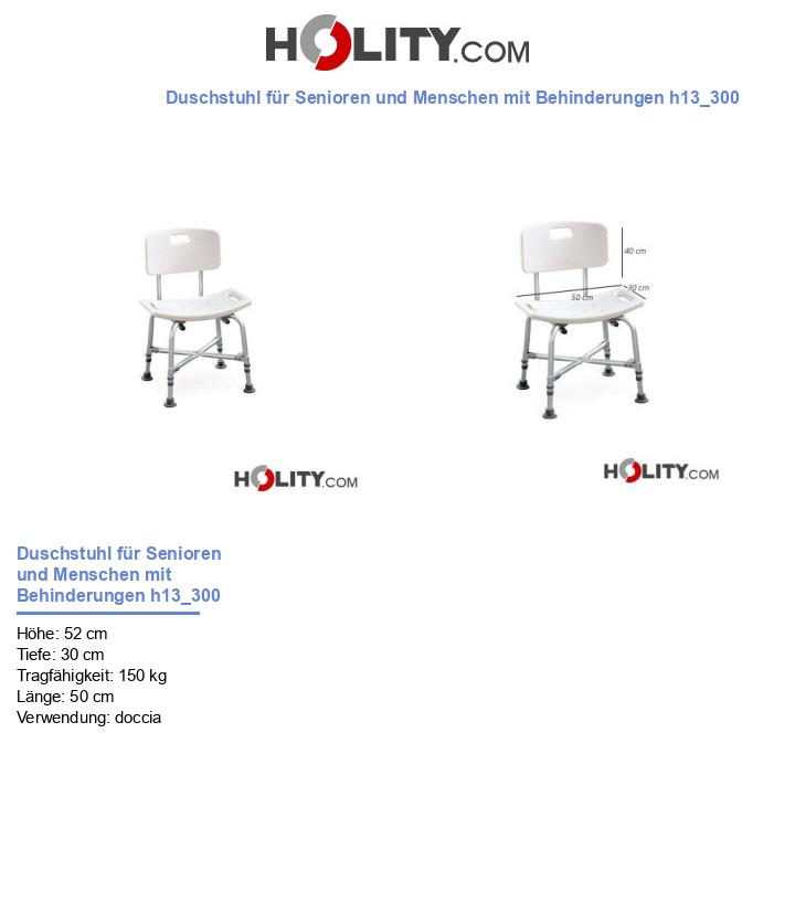 Duschstuhl für Senioren und Menschen mit Behinderungen h13_300