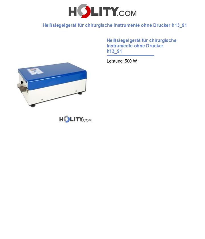 Heißsiegelgerät für chirurgische Instrumente ohne Drucker h13_91