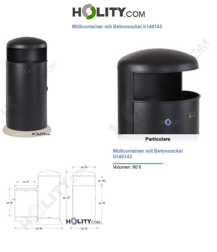 Müllcontainer mit Betonsockel h140143
