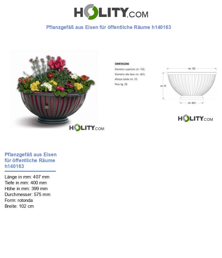 Pflanzgefäß aus Eisen für öffentliche Räume h140163