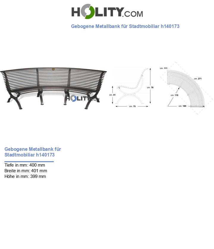 Gebogene Metallbank für Stadtmobiliar h140173