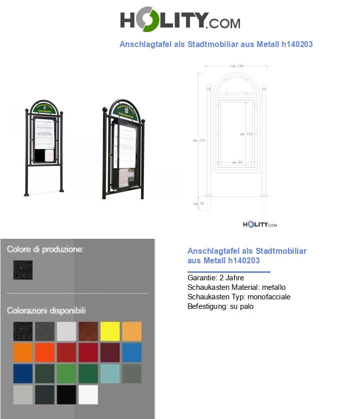 Anschlagtafel als Stadtmobiliar aus Metall h140203