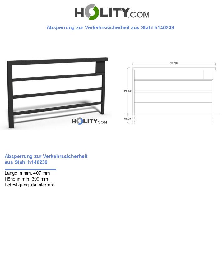 Absperrung zur Verkehrssicherheit aus Stahl h140239