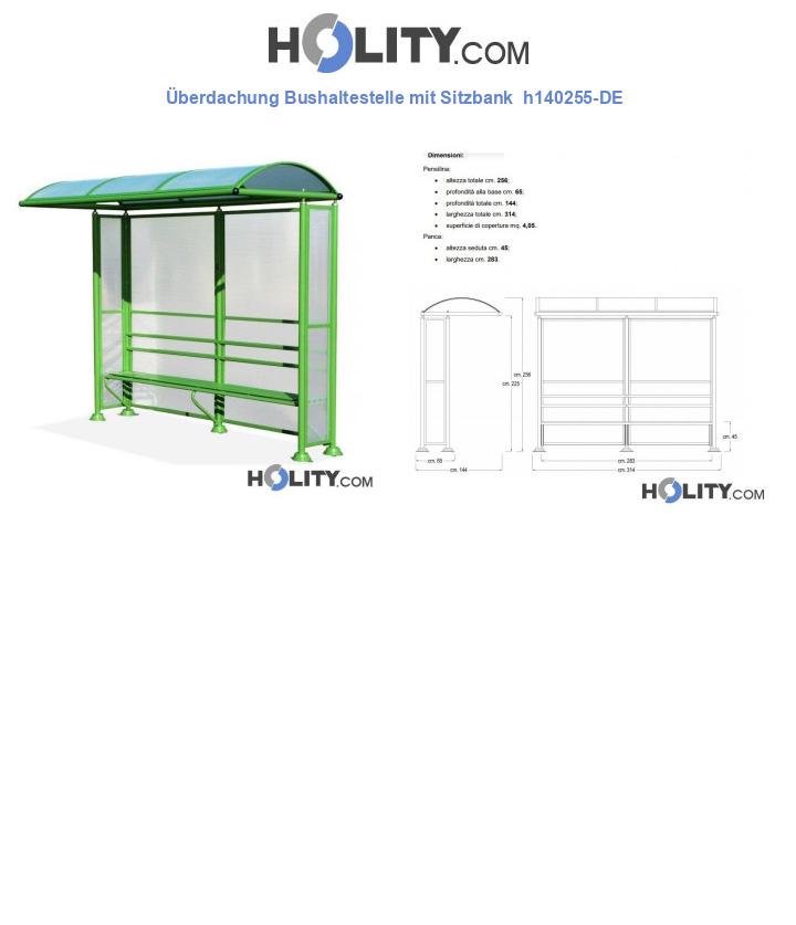 Überdachung Bushaltestelle mit Sitzbank  h140255-DE