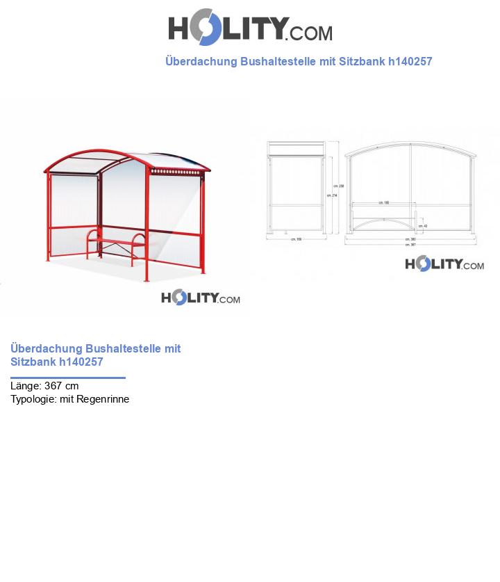 Überdachung Bushaltestelle mit Sitzbank h140257