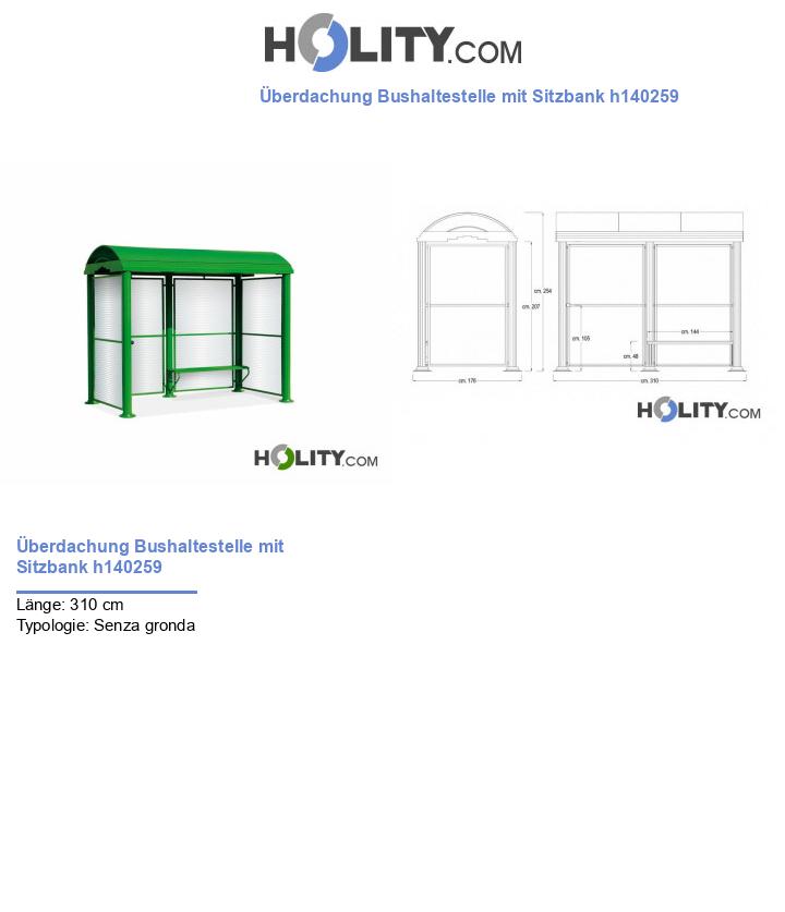 Überdachung Bushaltestelle mit Sitzbank h140259