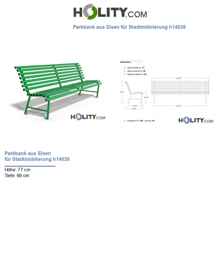 Parkbank aus Eisen für Stadtmöblierung h14026