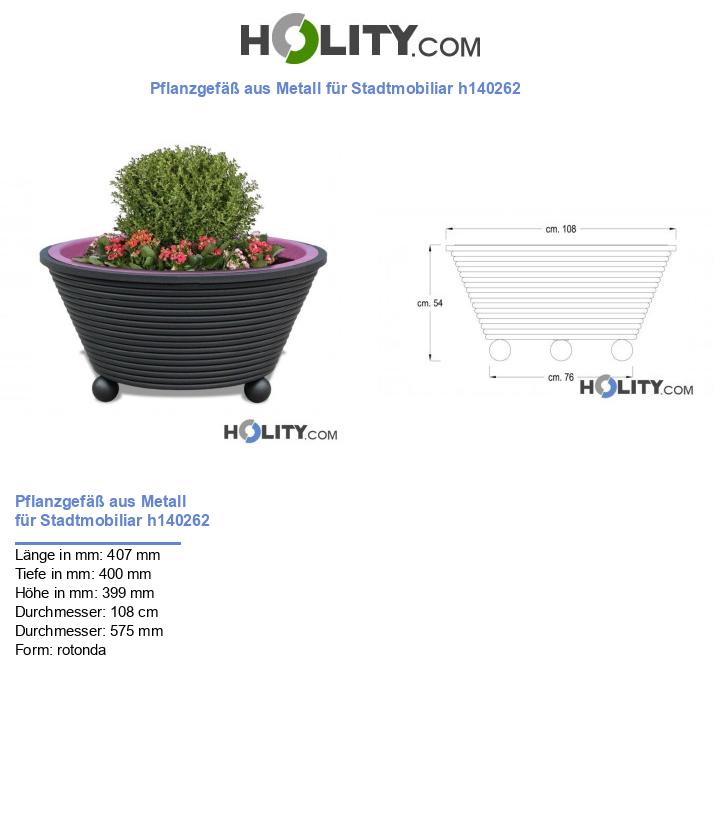 Pflanzgefäß aus Metall für Stadtmobiliar h140262