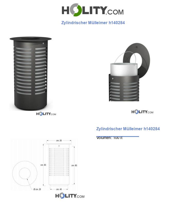 Zylindrischer Mülleimer h140284