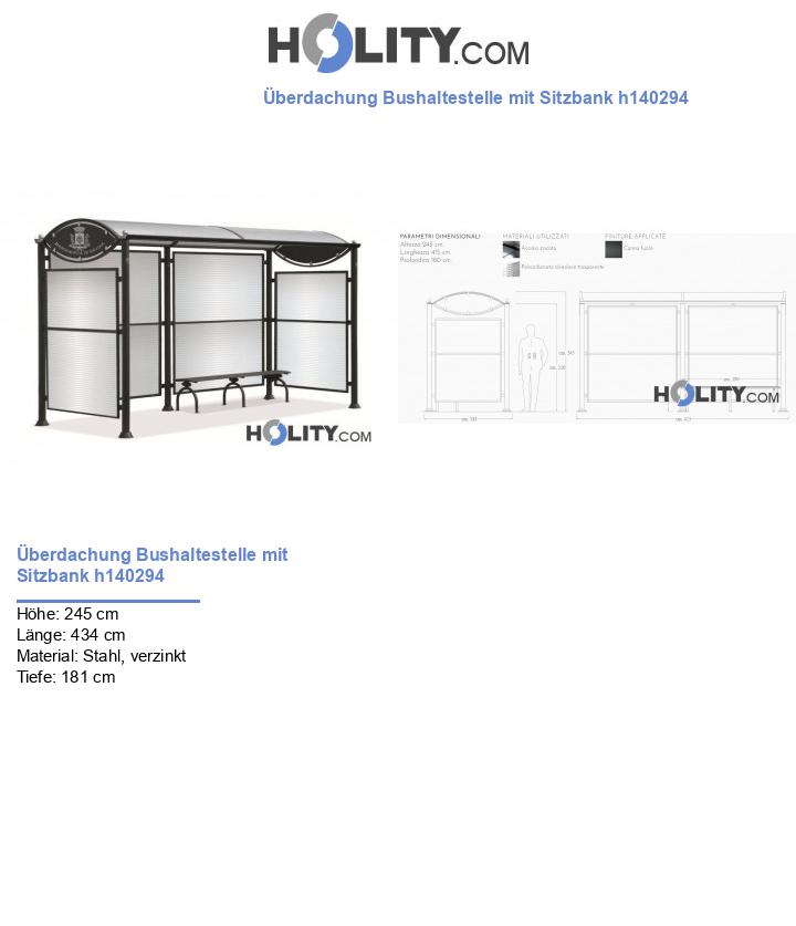 Überdachung Bushaltestelle mit Sitzbank h140294