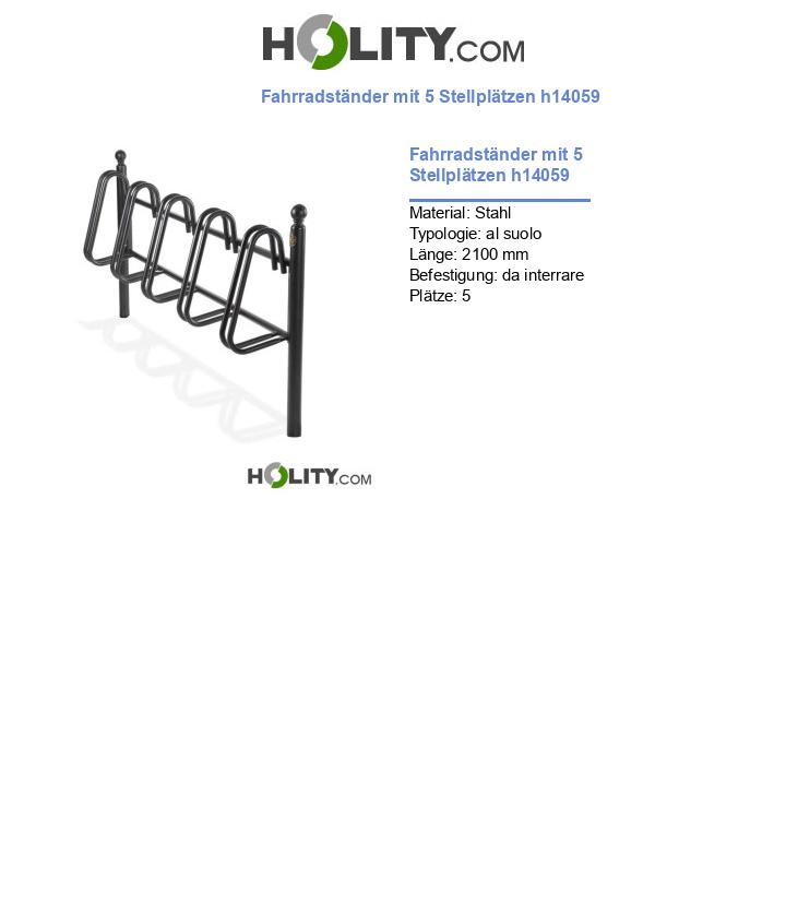 Fahrradständer mit 5 Stellplätzen h14059