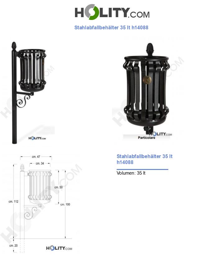 Stahlabfallbehälter 35 lt h14088