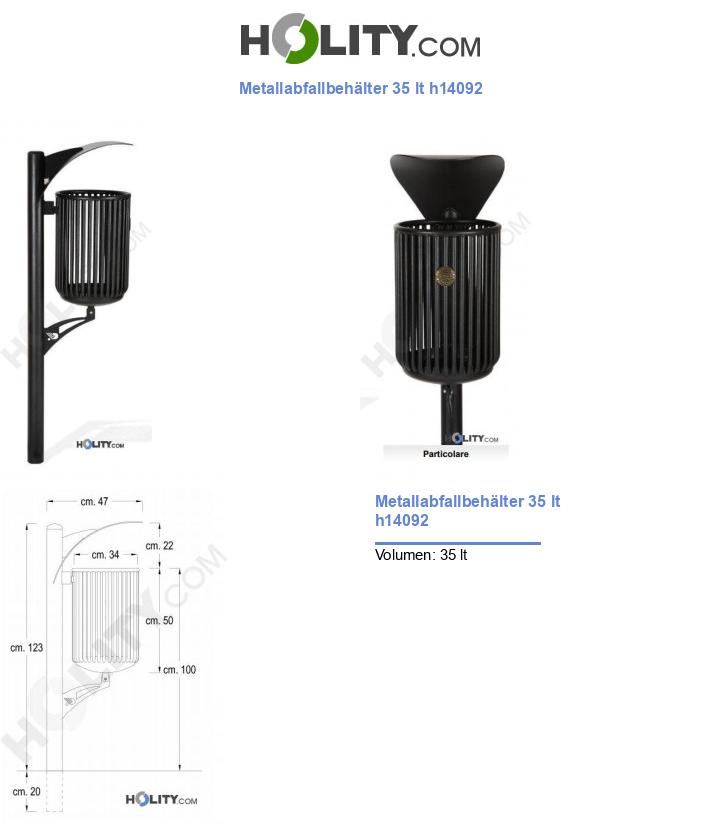 Metallabfallbehälter 35 lt h14092