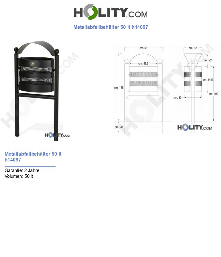 Metallabfallbehälter 50 lt h14097