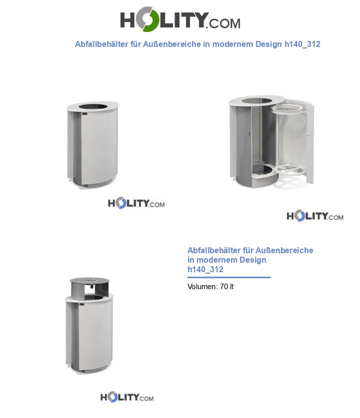 Abfallbehälter für Außenbereiche in modernem Design h140_312