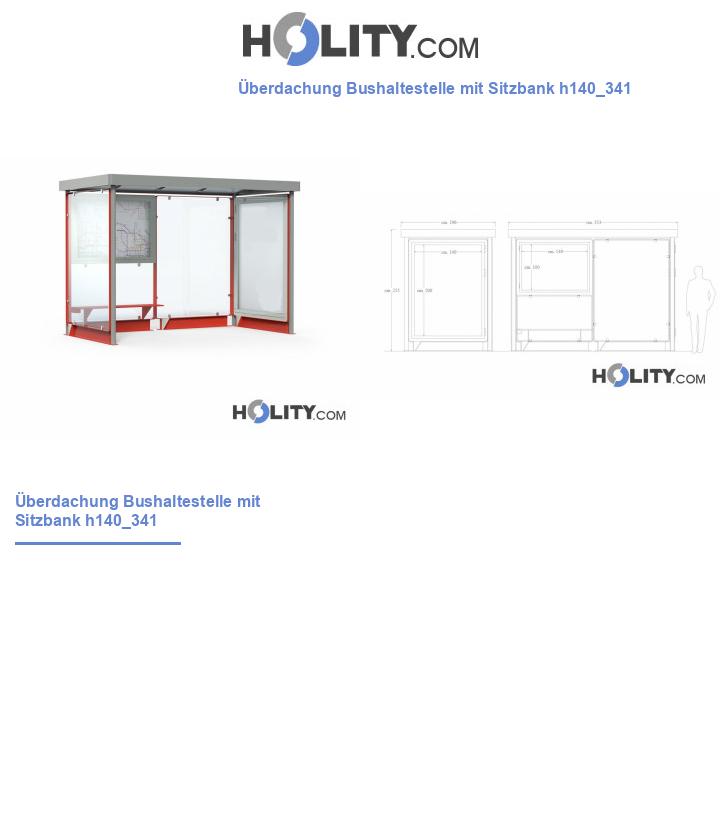 Überdachung Bushaltestelle mit Sitzbank h140_341