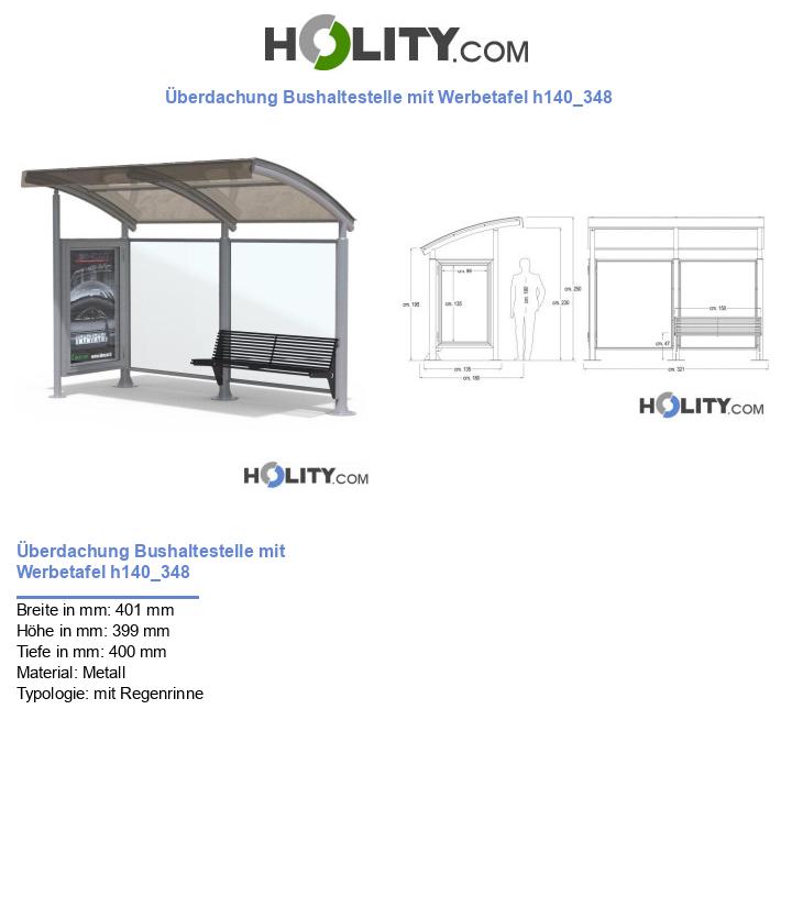 Überdachung Bushaltestelle mit Werbetafel h140_348