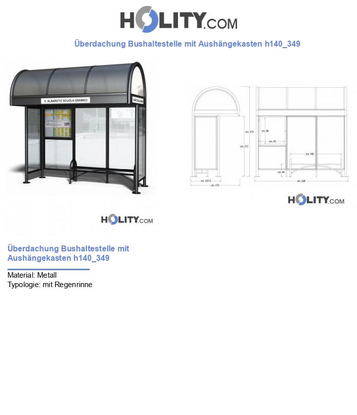 Überdachung Bushaltestelle mit Aushängekasten h140_349